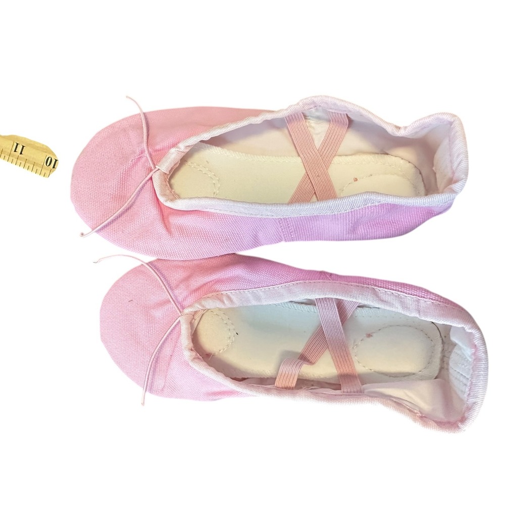 FEIJIAO Girls Pink Canvas‎ Split Sole Ballet Slippers Dance Shoes Size EU 34